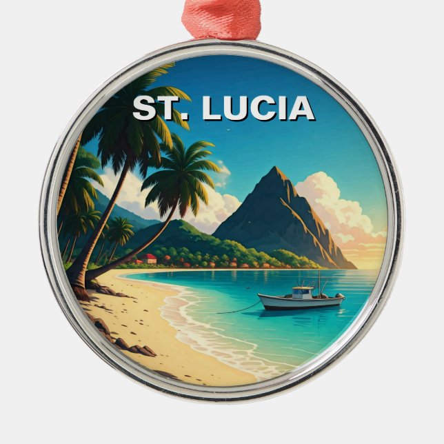St. Lucia Karibik Ornament Aus Metall (Vorne)