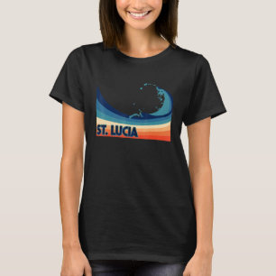 St Lucia Karibik Retro Surfen Segeln & Angeln Va T-Shirt