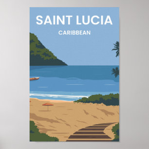 St. Lucia Karibischer Reiseort Poster