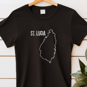 St. Lucia Länderkarte Linienförmige Staatsgrenze v T-Shirt