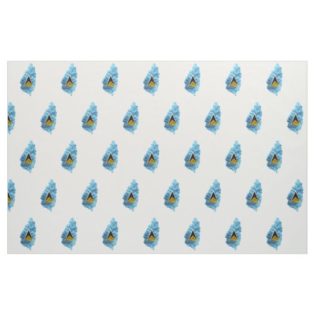 St Lucia Map Stoff (Fat Quarter (45,7 x 55,9 cm))
