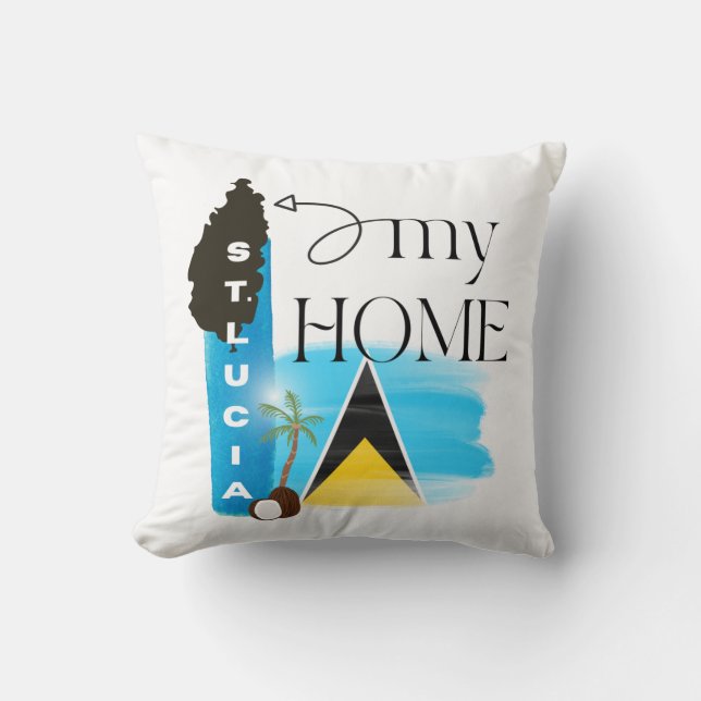 St Lucia My Zuhause Kissen (Vorderseite)