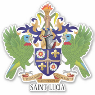 St. Lucia National Coat Arms Patriotic Aufkleber