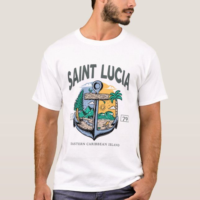 St. Lucia östlicher Karibik T-Shirt (Vorderseite)