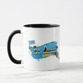 St. Lucia-Pinsel-Design | Karibischer Stolz Tasse