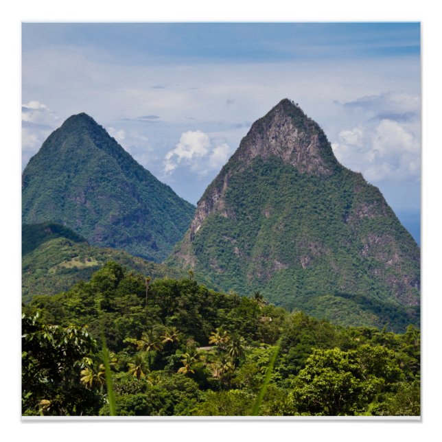St Lucia Pitons Poster (Vorderseite)