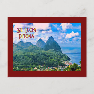 St. Lucia Pitons Postkarte