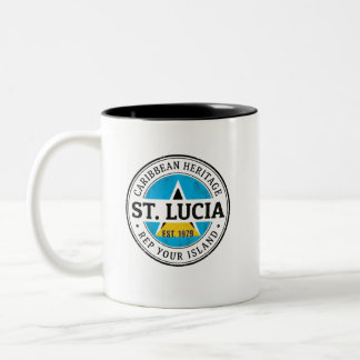 St. Lucia Reisepass-Stempel | Karibisches Erbe Zweifarbige Tasse