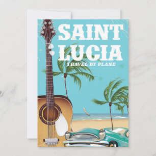 St. Lucia Retro-Ferienposter-Kunst Feiertagskarte