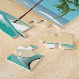 St. Lucia Retro-Ferienposter-Kunst Puzzle