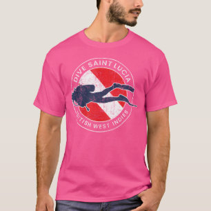 St Lucia Scuba Dive Flag Wo tauchen T-Shirt