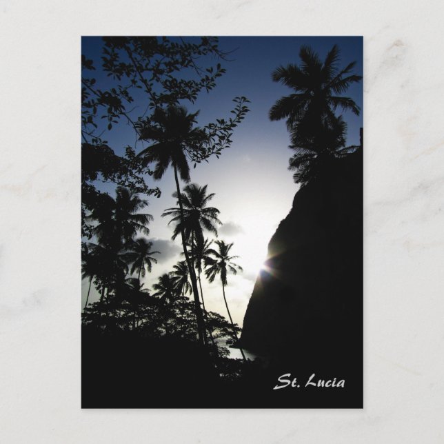 St. Lucia Sunset Postkarte (Vorderseite)