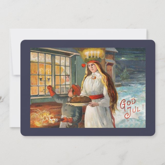 St. Lucia und Kind Bringing Safran Brot (Vorderseite)