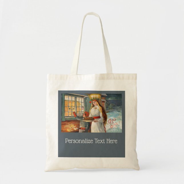 St. Lucia und Kind Lieferung Safran Brot Tragetasche (Vorne)