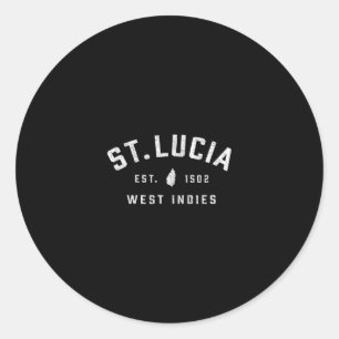 St Lucia Vintage Männer Frauen Mädchen Jungen Reis Runder Aufkleber