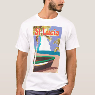 St Lucia Vintage-Strandreiseplakat T-Shirt