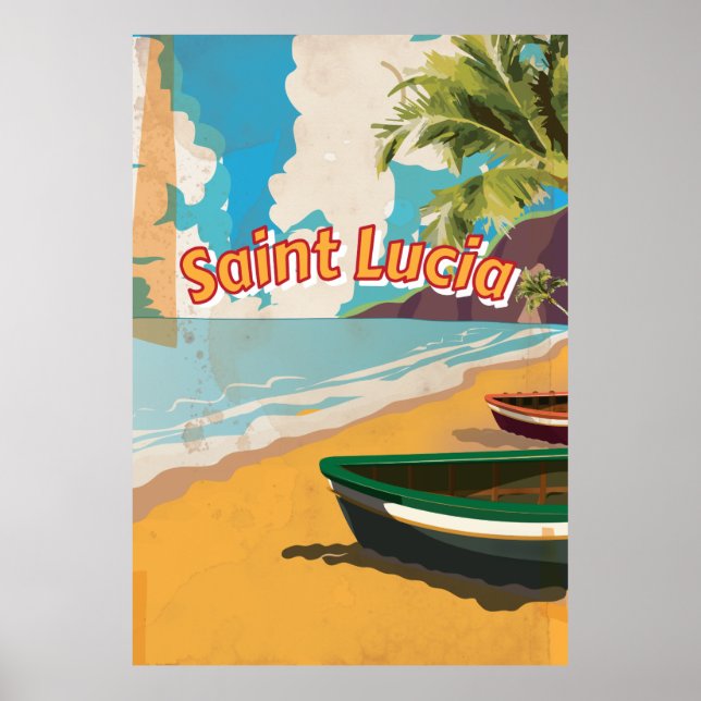 St. Lucia Vintager Urlaub Poster (Vorne)
