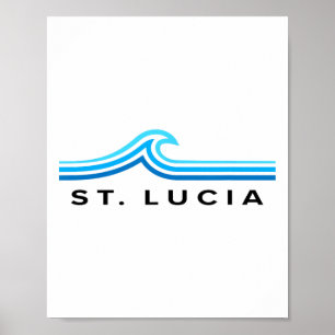 St Lucia Wellen Vintage Männer Frauen Mädchen Jung Poster