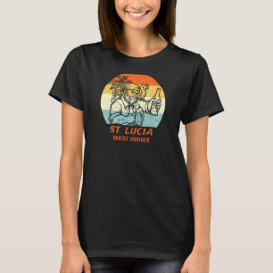 St Lucia West Indies Vintag Pirate & Parrot Vacat T-Shirt