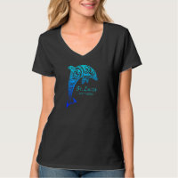 St Lucia West Indies Vintag Retro Tribal Dolphin