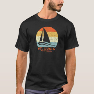 St Lucia West Indies Vintag Sailboat Vaca T-Shirt