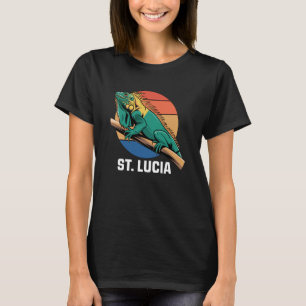 St Lucia Wildlife, Iguana, Natur Lover Fun Colorf T-Shirt