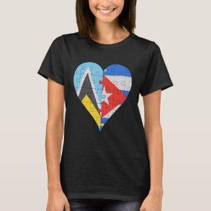St. Lucian Kuban Flag Herz T-Shirt