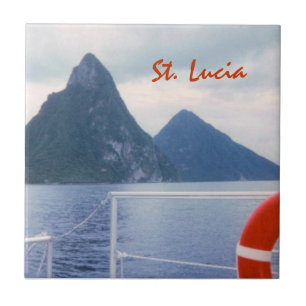 St LuciaPitons von der Seefliese Fliese