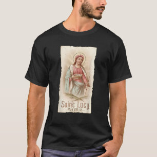 St Lucy Eyes Crown St Lucia Catholic Giro del Malc T-Shirt