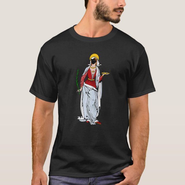 St. Lucy St. Lucia Schutzpatron der Augen und Blin T-Shirt (Vorderseite)