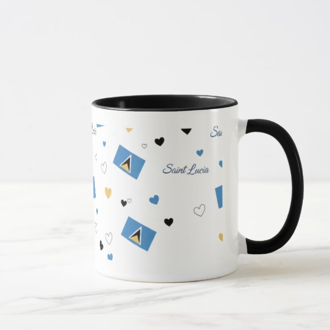 St. Luica Roots Pattern Mug | Caribbean Flag Tasse (Rechts)