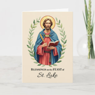 St. Luke Festtag Segnung Leafy Wreath Karte