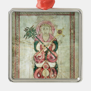 St Luke und sein winged Kalb Ornament Aus Metall