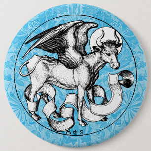 St. Luke's Emblem Winged Bull Button