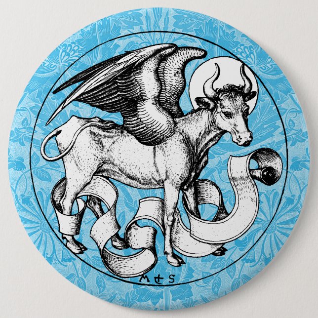 St. Luke's Emblem Winged Bull Button (Vorderseite)