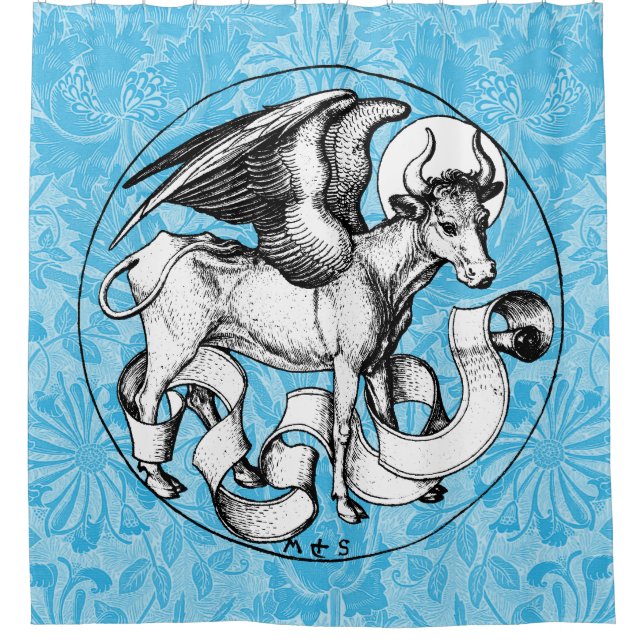 St. Luke's Emblem Winged Bull Duschvorhang (Vorderseite)