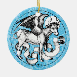 St. Luke's Emblem Winged Bull Keramik Ornament