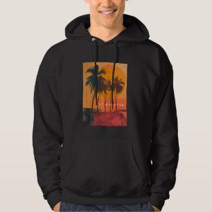 St Maarten Beach Vintag Sunset Palm Trees Vacatio Hoodie