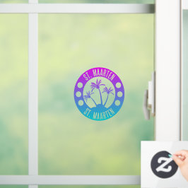 St. Maarten Blue Gradient Sint Martin Fensteraufkleber