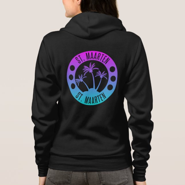 St. Maarten blue Gradient Sint Martin Hoodie (Rückseite)