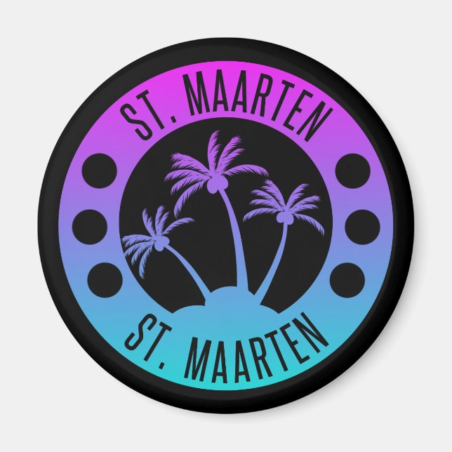 St. Maarten Blue Gradient Sint Martin Magnet (Vorne)