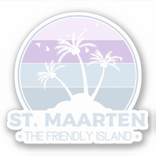 St. Maarten Das freundliche Retro der Insel Sint M Aufkleber