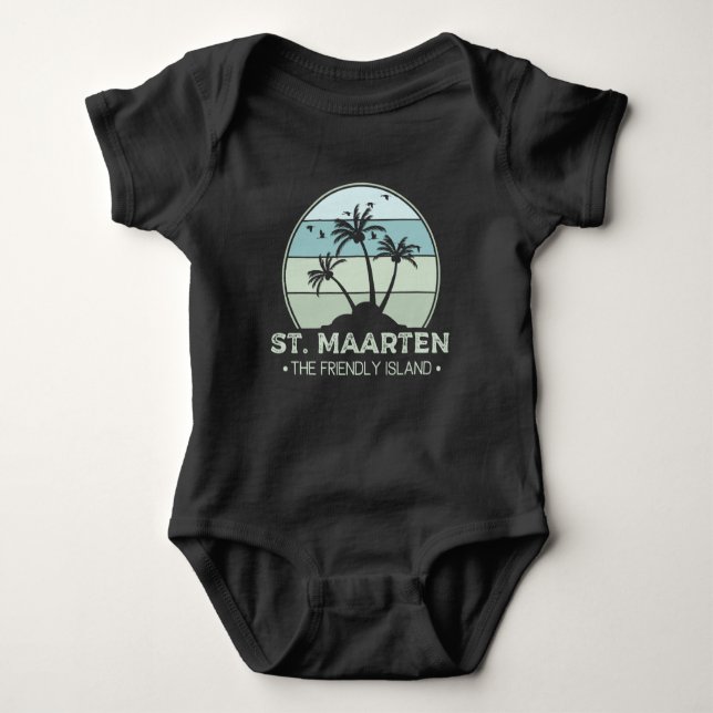 St. Maarten Das freundliche Retro der Insel Sint M Baby Strampler (Vorderseite)