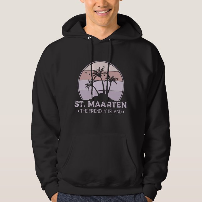 St. Maarten Das freundliche Retro der Insel Sint M Hoodie (Vorderseite)