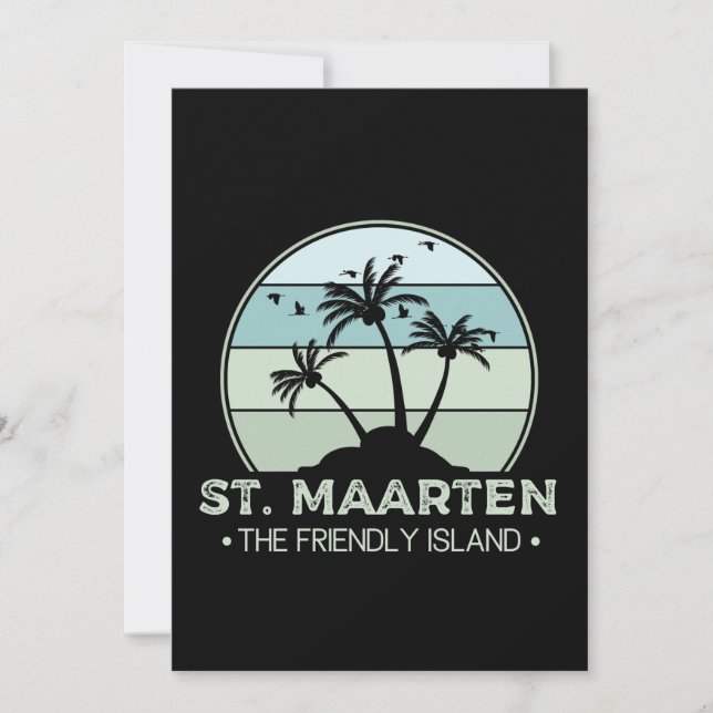 St. Maarten Das freundliche Retro der Insel Sint M Karte (Vorderseite)