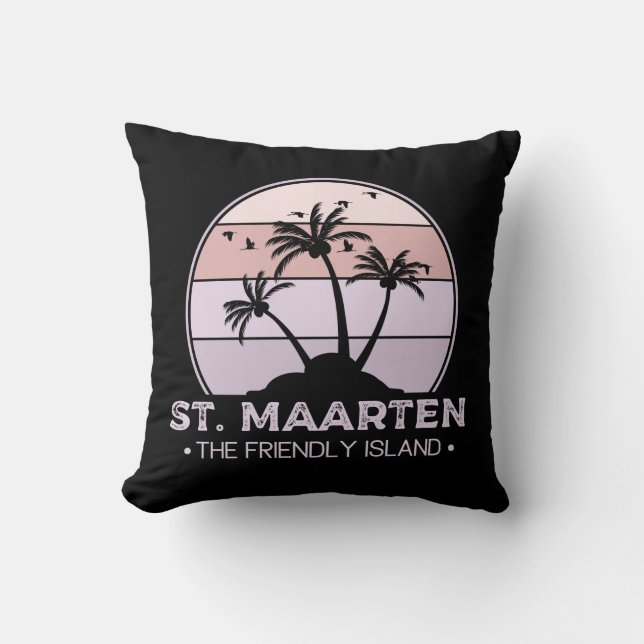St. Maarten Das freundliche Retro der Insel Sint M Kissen (Vorderseite)