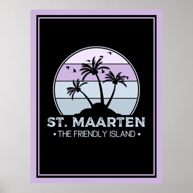 St. Maarten Das freundliche Retro der Insel Sint M Poster (Vorne)