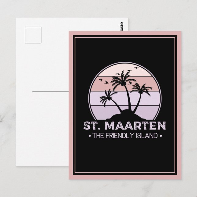 St. Maarten Das freundliche Retro der Insel Sint M Postkarte (Vorne/Hinten)