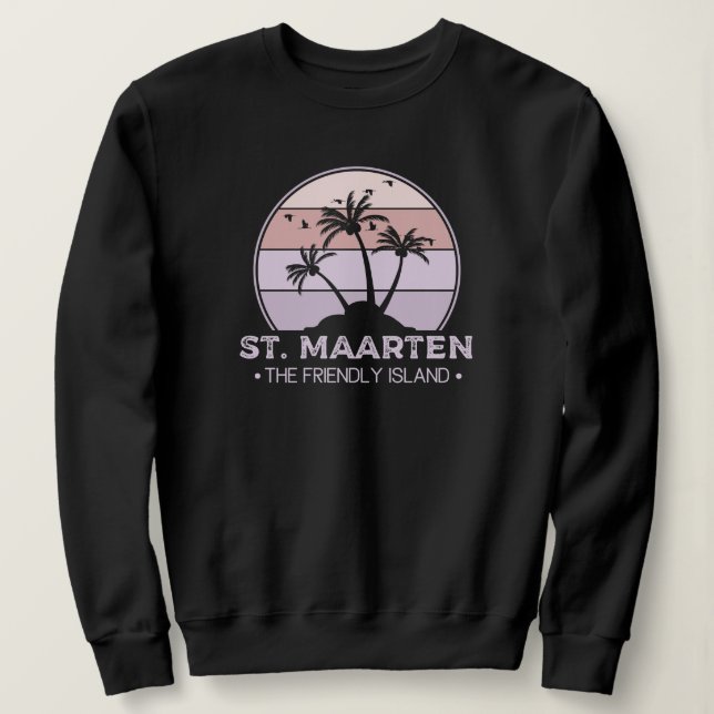 St. Maarten Das freundliche Retro der Insel Sint M Sweatshirt (Design vorne)