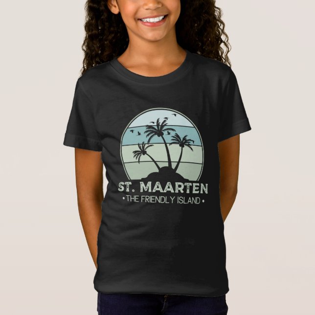 St. Maarten Das freundliche Retro der Insel Sint M T-Shirt (Vorderseite)